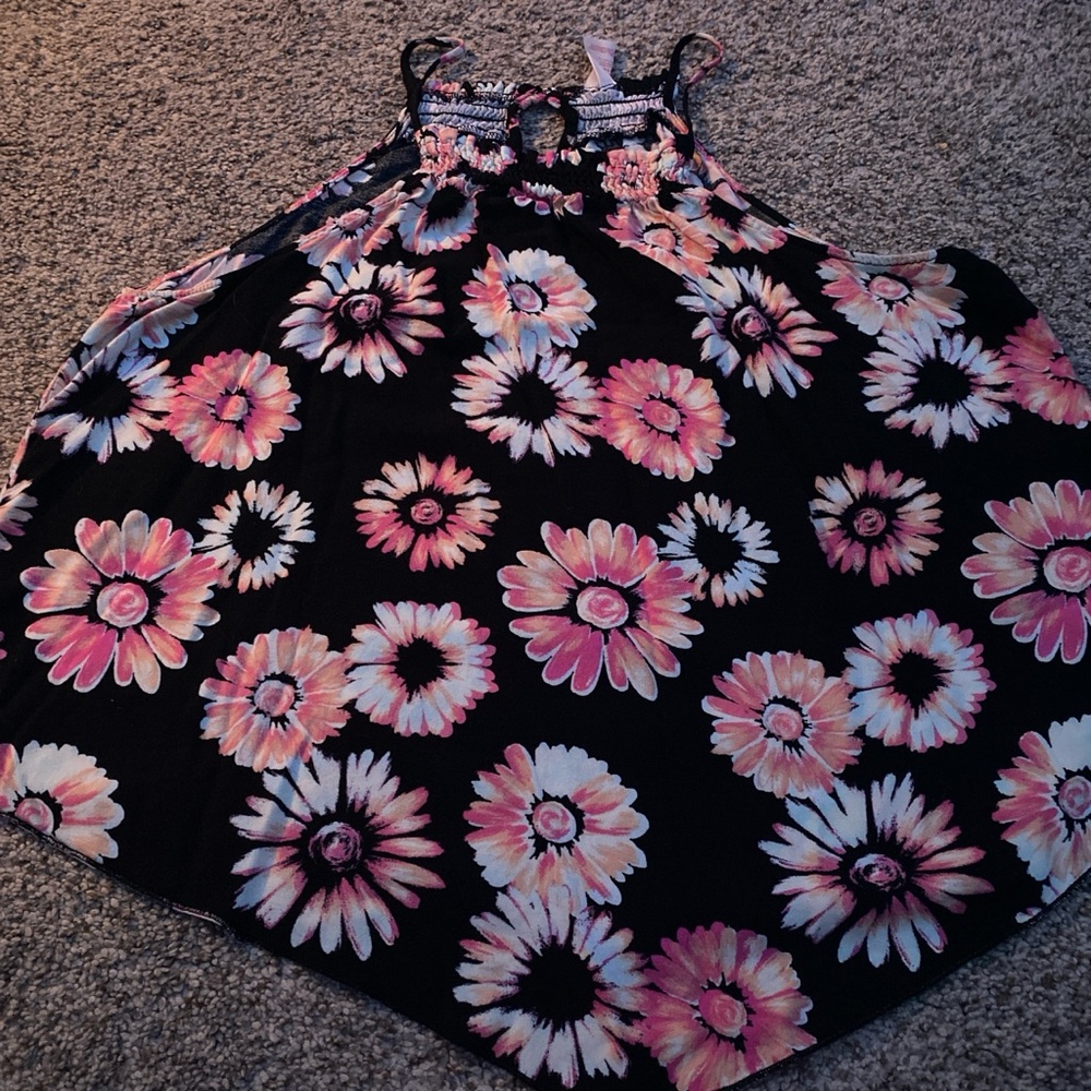 No Boundaries Pink and Black Sundress Halter Sleeveless Resort Wear